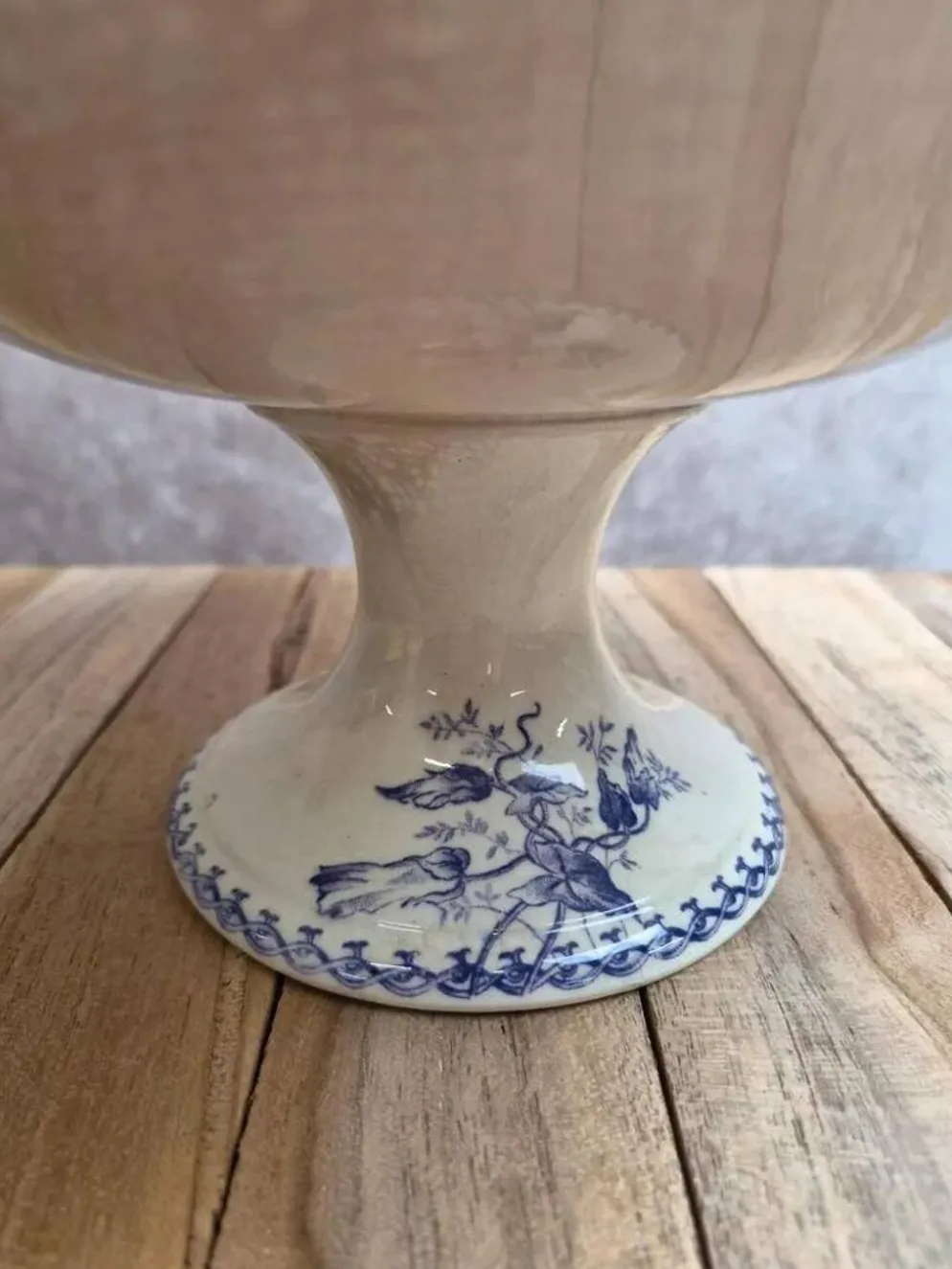 Compotier sur pied ancien Gien Terre de Fer modèle Juillet