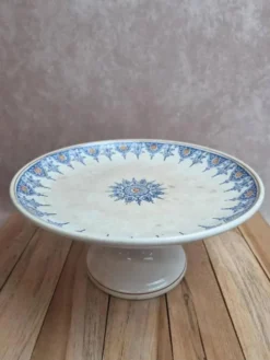 Compotier terre de fer Saint-amand modèle 6014 – décor oriental bleu et doré