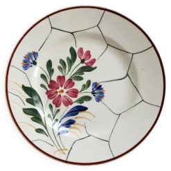Compotier vintage faïence Saint-Amand modèle Maurice – Décor floral