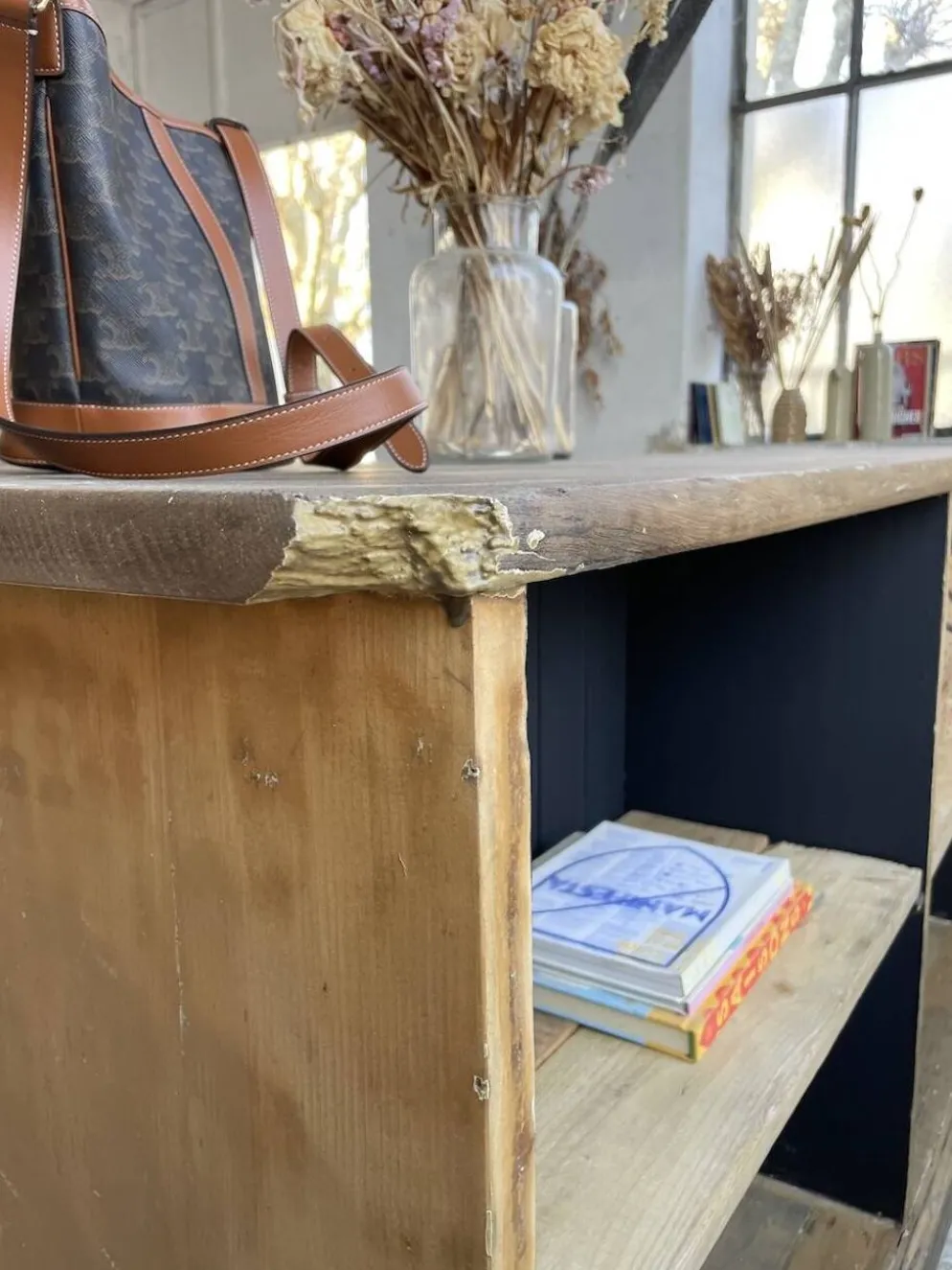 Comptoir bi-face à cases chêne XL