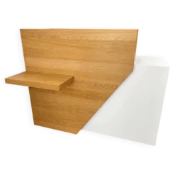 Comptoir blanc et bois – meuble d’accueil rangement