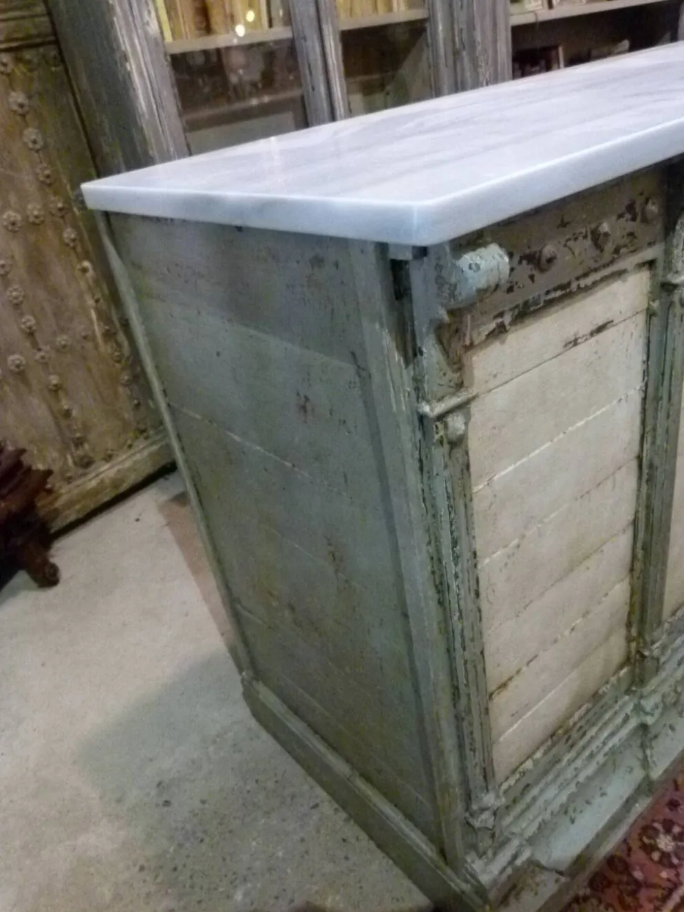 Comptoir bois paint et marbre