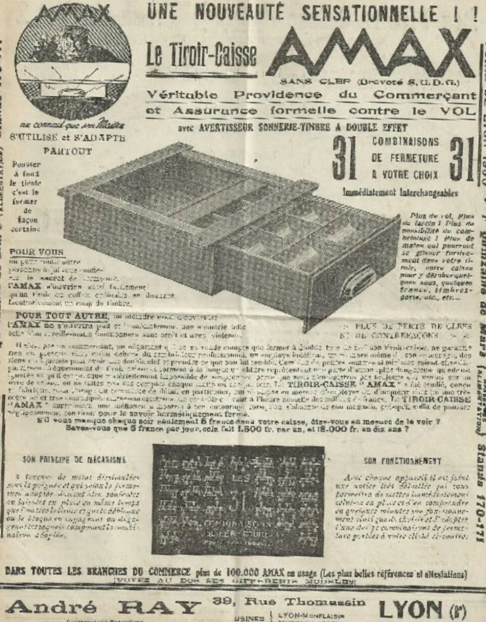 Comptoir caisse (ou bureau) André Ray. (Années 30/ 40)