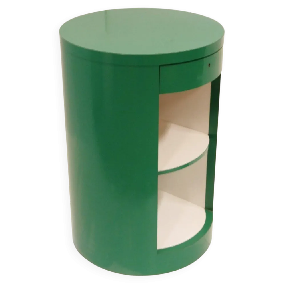 Comptoir cylindre Formica vert pomme Pop Space Age vintage 1970