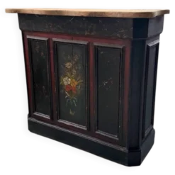 Comptoir de commerce, décor peint fleuri, 1920