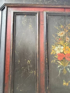 Comptoir de commerce, décor peint fleuri, 1920