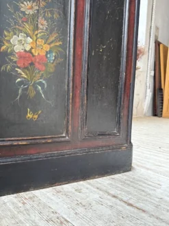 Comptoir de commerce, décor peint fleuri, 1920