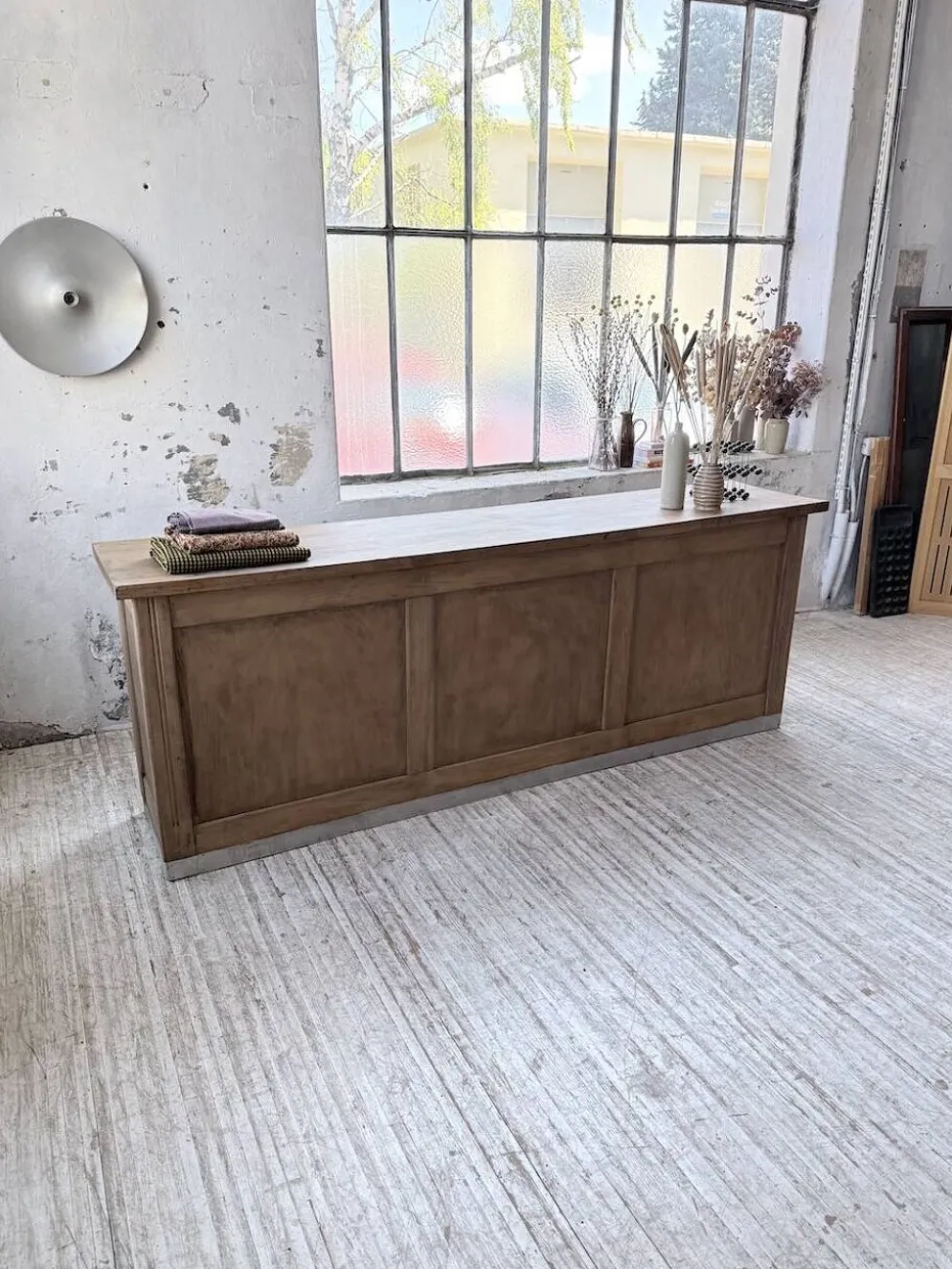 Comptoir de commerce noyer 2m5