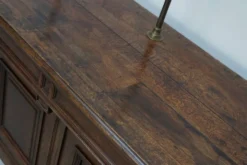 Comptoir de magasin en chêne français antique / unité de rangement, 19e siècle