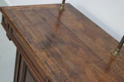 Comptoir de magasin en chêne français antique / unité de rangement, 19e siècle