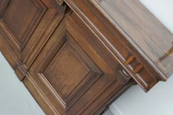 Comptoir de magasin en chêne français antique / unité de rangement, 19e siècle
