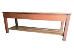 Comptoir de magasin/table de travail vintage en bois