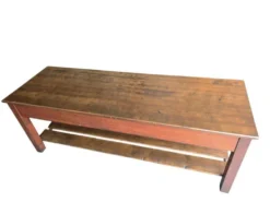 Comptoir de magasin/table de travail vintage en bois