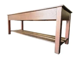 Comptoir de magasin/table de travail vintage en bois