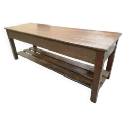 Comptoir de magasin/table de travail vintage en bois