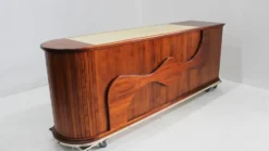 Comptoir de magasin vintage en marbre et bois Italie années 1970