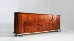 Comptoir de magasin vintage en marbre et bois Italie années 1970