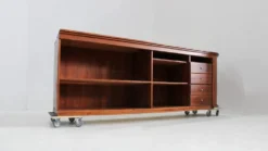 Comptoir de magasin vintage en marbre et bois Italie années 1970