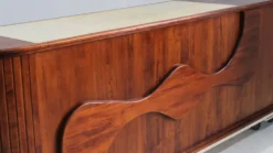 Comptoir de magasin vintage en marbre et bois Italie années 1970