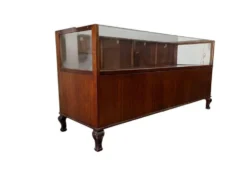 Comptoir de magasin/vitrine/présentoir vintage en bois