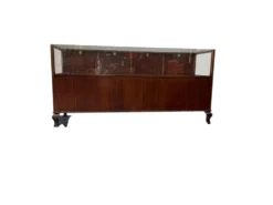 Comptoir de magasin/vitrine/présentoir vintage en bois