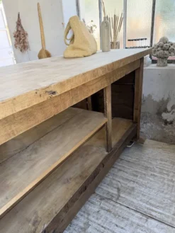 Comptoir rustique enfilade XXL 4m chêne massif 1950
