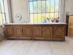 Comptoir rustique enfilade XXL 4m chêne massif 1950