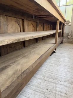 Comptoir rustique enfilade XXL 4m chêne massif 1950