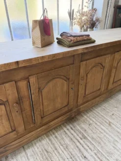Comptoir rustique enfilade XXL 4m chêne massif 1950