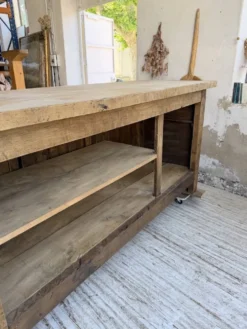 Comptoir rustique enfilade XXL 4m chêne massif 1950