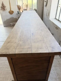 Comptoir rustique enfilade XXL 4m chêne massif 1950