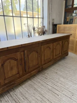 Comptoir rustique enfilade XXL 4m chêne massif 1950