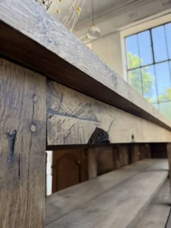 Comptoir rustique enfilade XXL 4m chêne massif 1950
