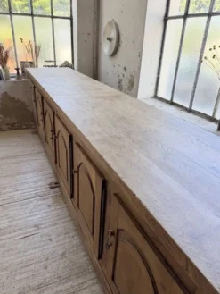 Comptoir rustique enfilade XXL 4m chêne massif 1950