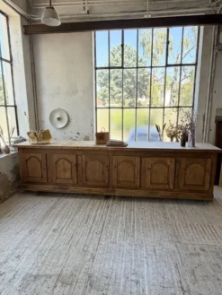 Comptoir rustique enfilade XXL 4m chêne massif 1950