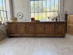 Comptoir rustique enfilade XXL 4m chêne massif 1950