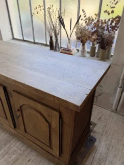 Comptoir rustique enfilade XXL 4m chêne massif 1950