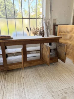 Comptoir rustique enfilade XXL 4m chêne massif 1950
