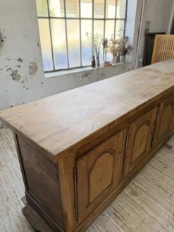Comptoir rustique enfilade XXL 4m chêne massif 1950