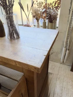 Comptoir rustique enfilade XXL 4m chêne massif 1950