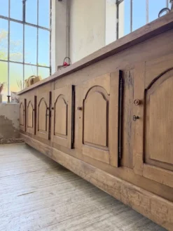 Comptoir rustique enfilade XXL 4m chêne massif 1950