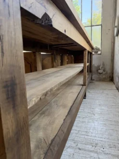 Comptoir rustique enfilade XXL 4m chêne massif 1950