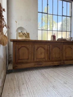 Comptoir rustique enfilade XXL 4m chêne massif 1950