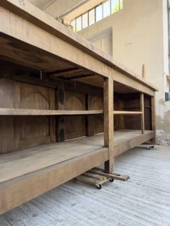 Comptoir rustique enfilade XXL 4m chêne massif 1950
