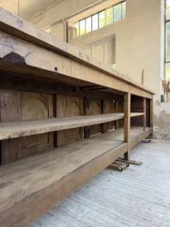 Comptoir rustique enfilade XXL 4m chêne massif 1950