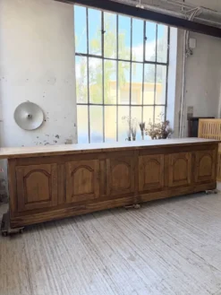 Comptoir rustique enfilade XXL 4m chêne massif 1950