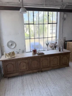 Comptoir rustique enfilade XXL 4m chêne massif 1950