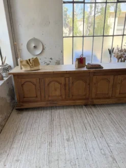 Comptoir rustique enfilade XXL 4m chêne massif 1950