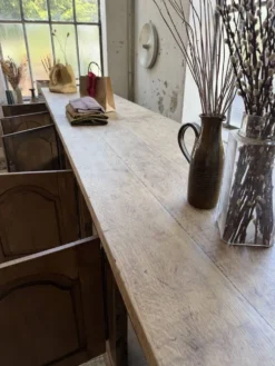 Comptoir rustique enfilade XXL 4m chêne massif 1950