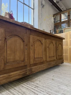 Comptoir rustique enfilade XXL 4m chêne massif 1950